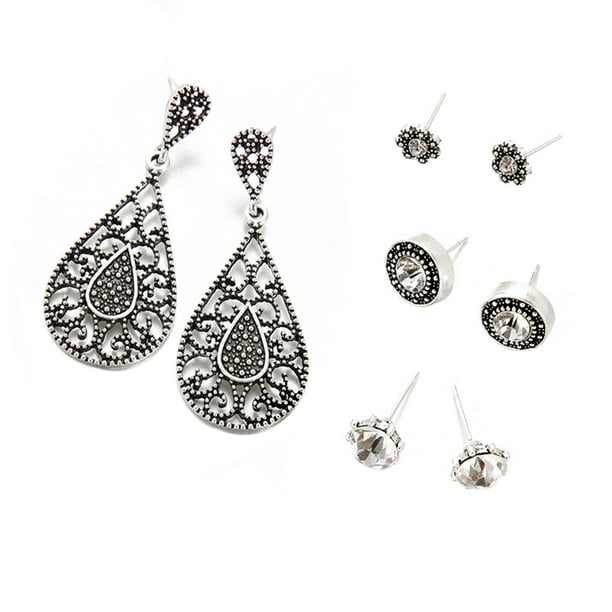 Sterling Silver Boho Filigree Heart Stud Earrings 14mm Sterling Silver Boho Filigree Heart Stud Earrings 14mm